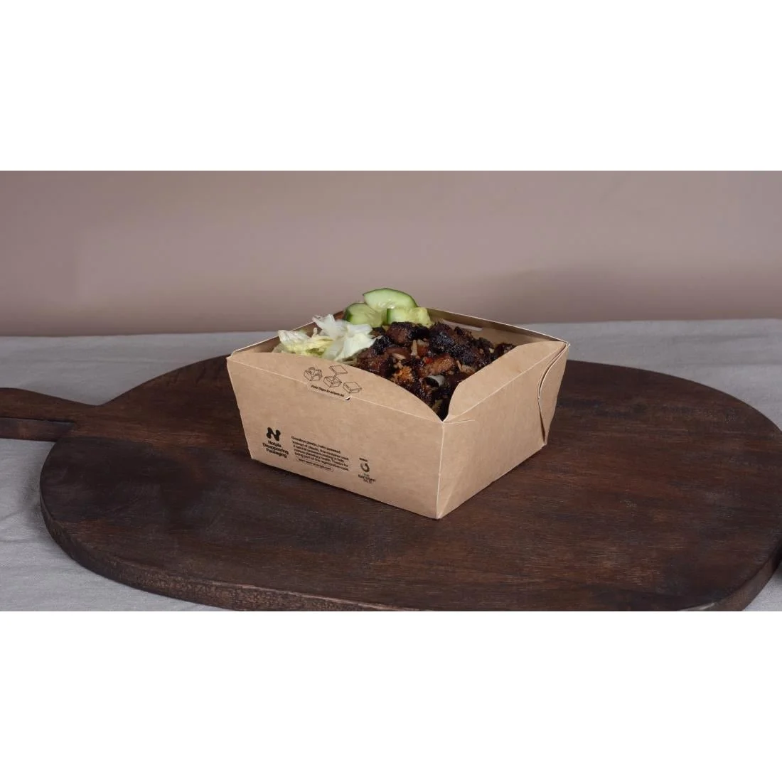 Notpla Clip & Close Food Boxes 800ml - Kraft (260 Pack) - Image 2
