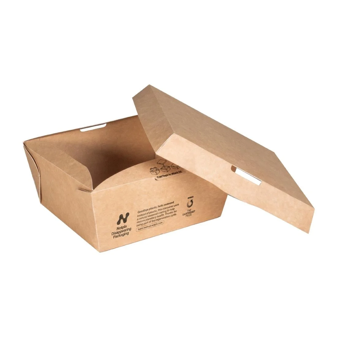 Notpla Lids for 800ml Clip & Close Food Boxes - Kraft (260 Pack) - Image 2