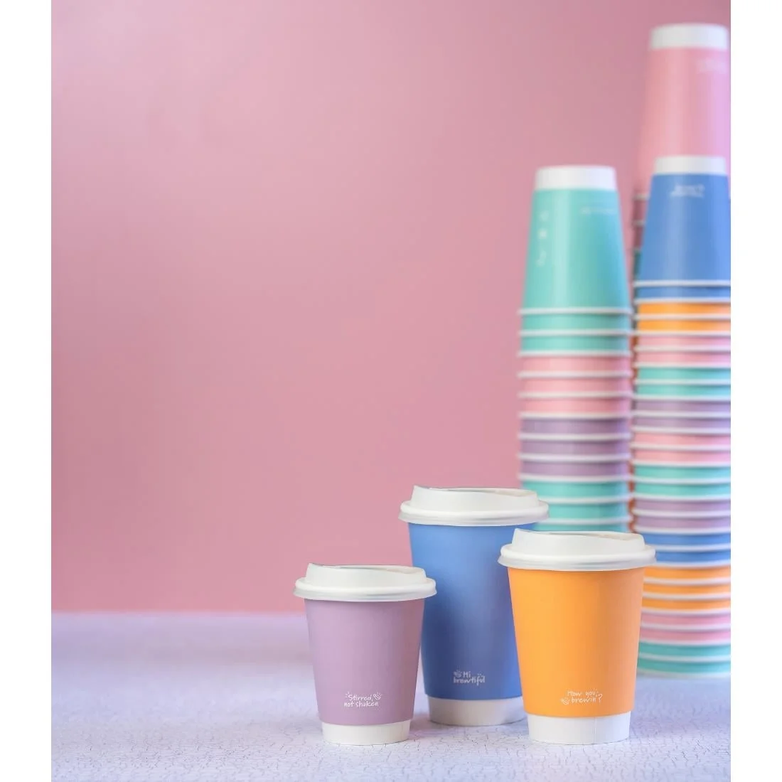 Vegware Feel Good Double Wall Pastel Hot Cups 16oz (400 Pack) - Image 3