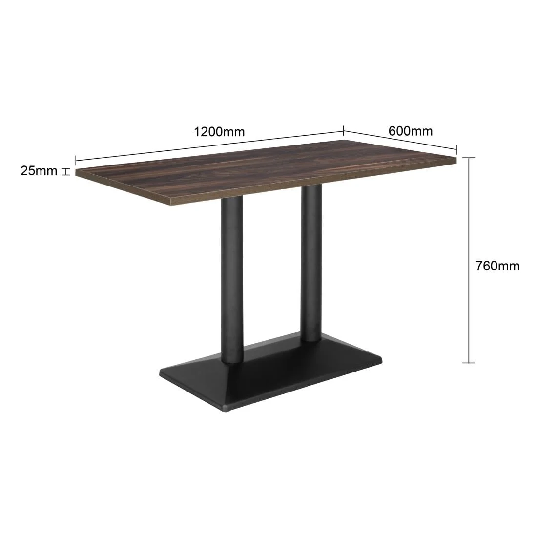 Bolero Indoor Dining Table Dark Wood 1200mm - Image 5