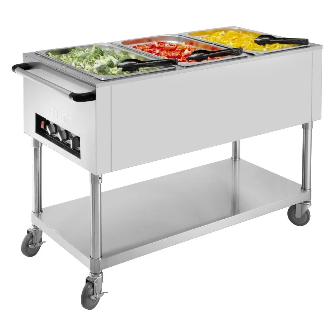 Buffalo Mobile Bain Marie Trolley 3x 1/1GN - Image 6