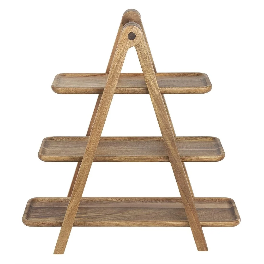 Olympia Acacia Wood 3-Tier Serving Trays with Display Stand - Image 2