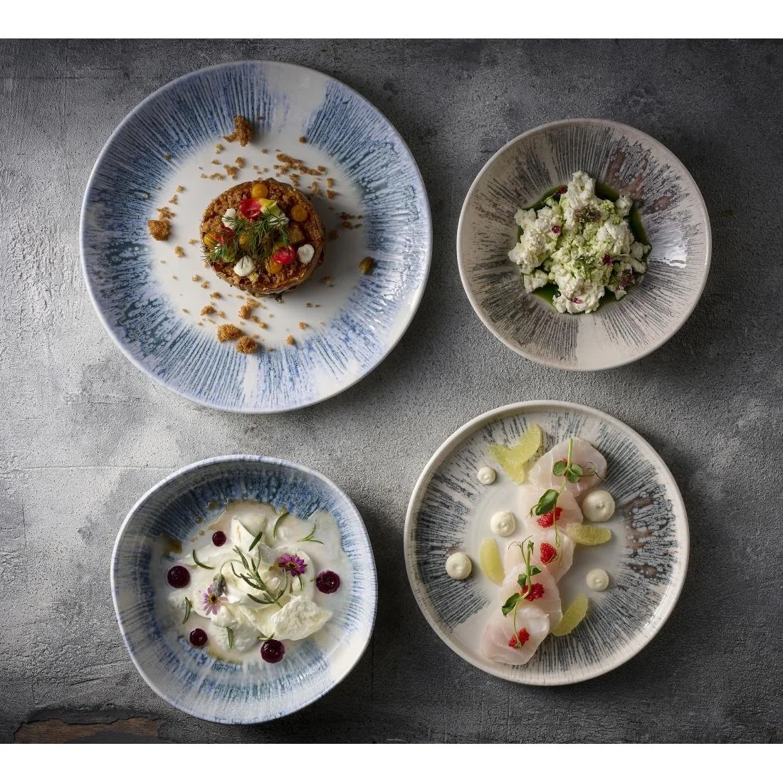 Churchill Lyra Blue Organic Walled Bowls 200mm (6 Pack) - Image 6