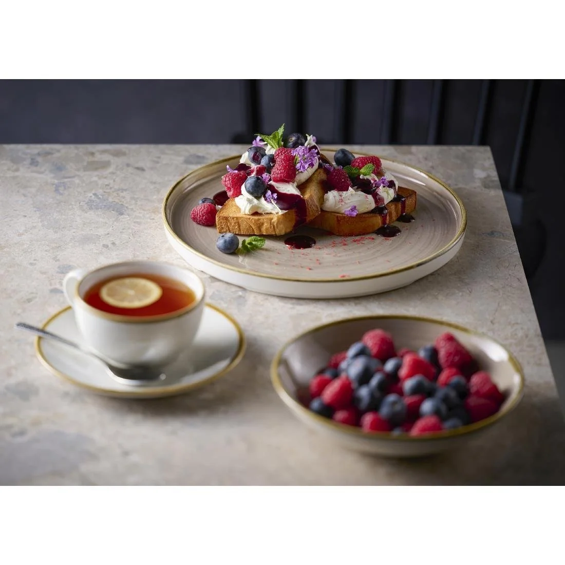 Churchill Stonecast Truffle Chef's Oblong Plates 352x187mm (6 Pack) - Image 3