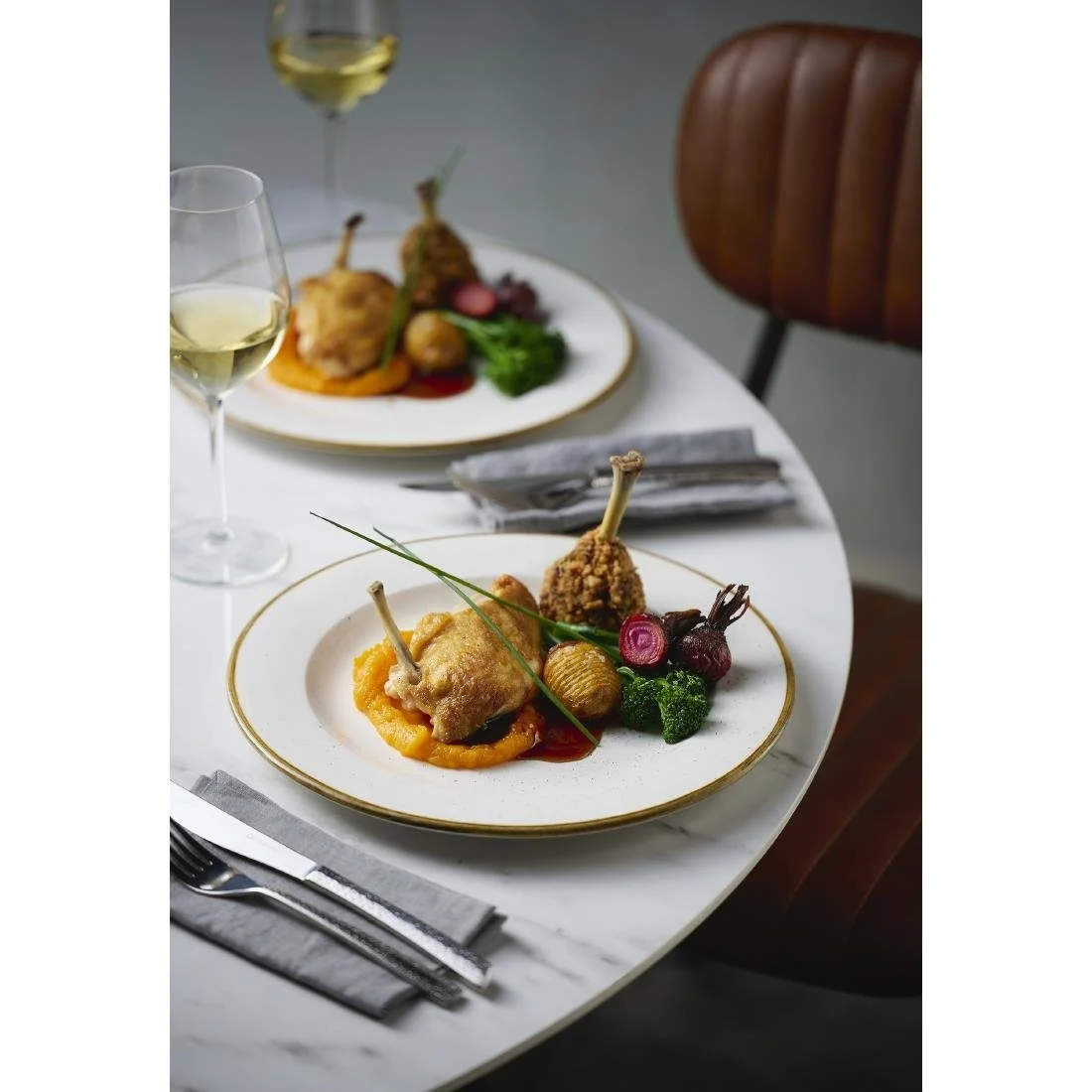 Churchill Stonecast Barley White Profile Plates 260mm (12 Pack) - Image 4