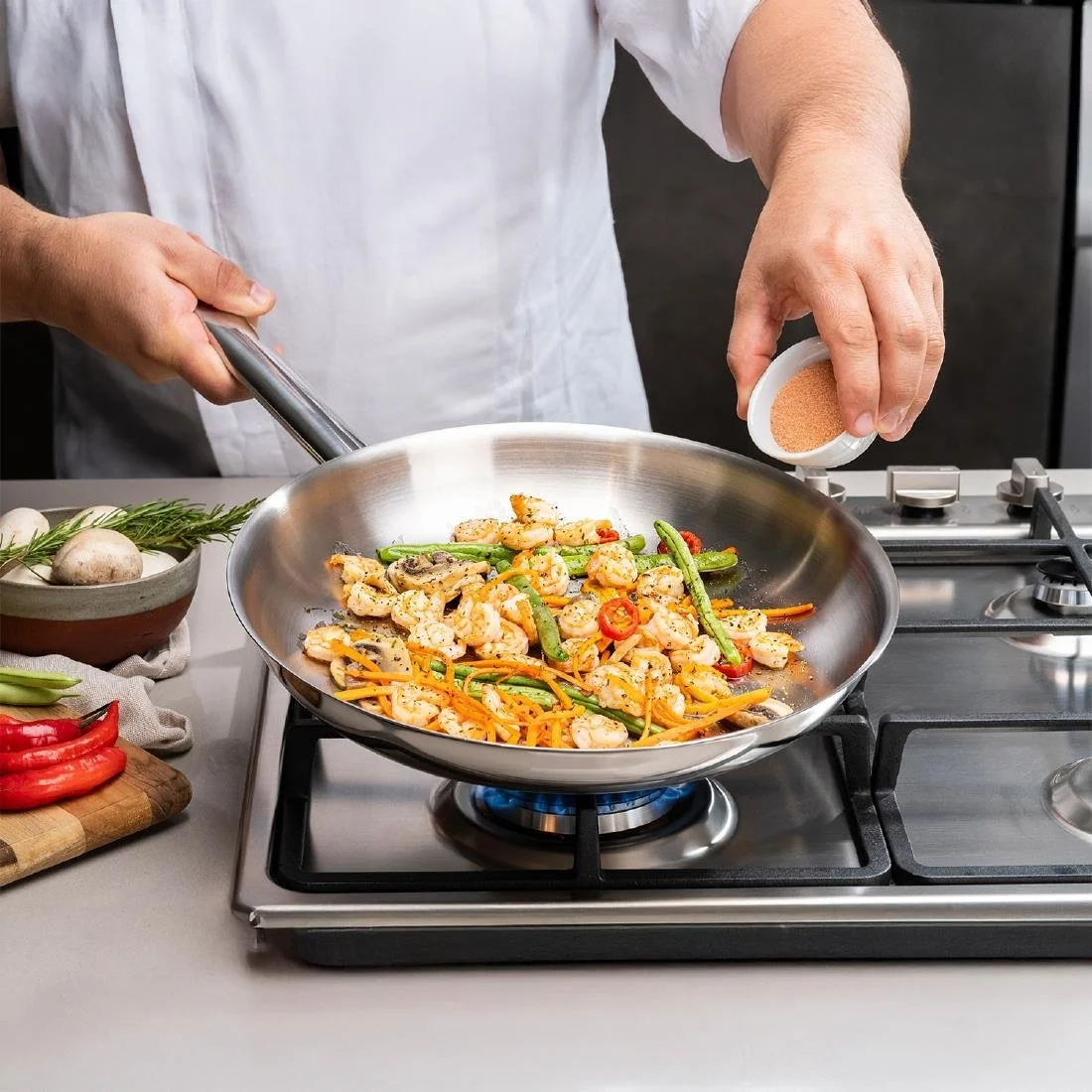 Tramontina Stainless Steel Triple Base Frying Pan 26cm - Image 5