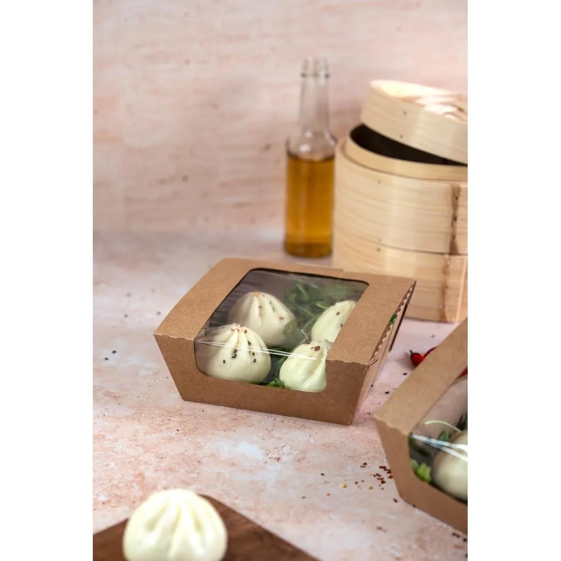 Vegware Microflute Hinged Hot Box with Window 6x6" (210 Pack) - Image 2