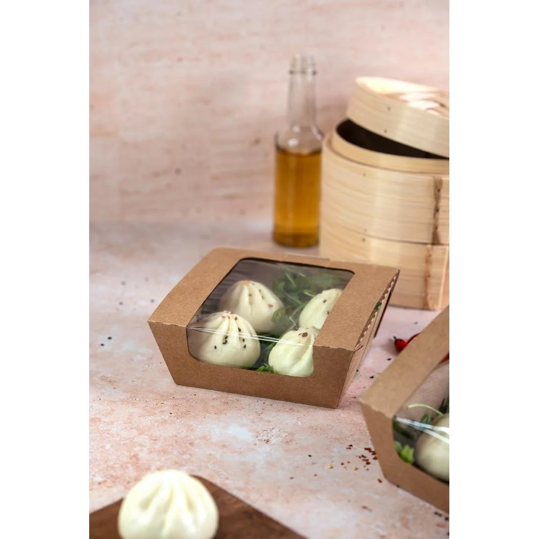 Vegware Microflute Hinged Hot Box with Window 6x6" (210 Pack) - Image 2