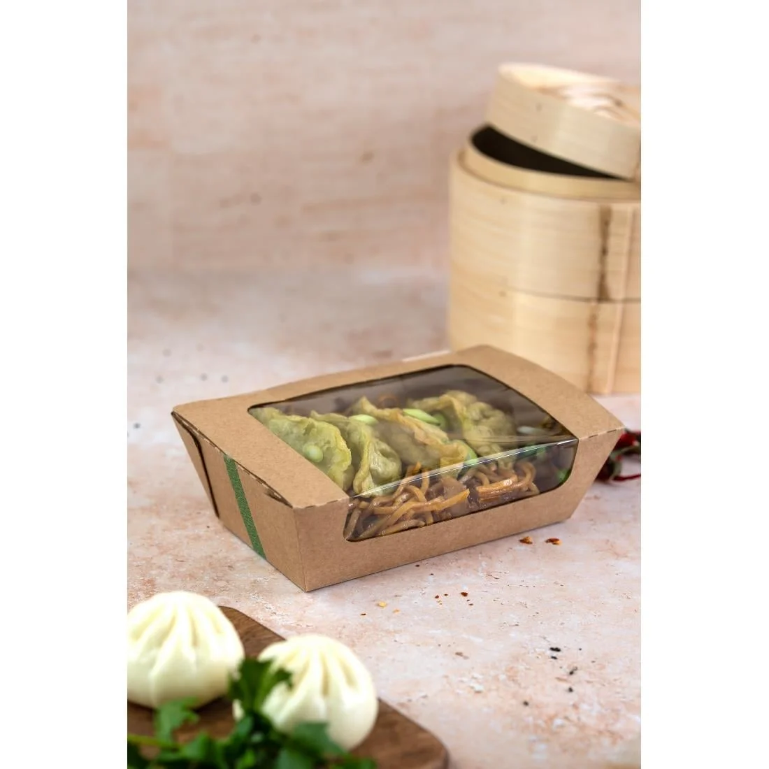 Vegware Microflute Hinged Hot Boxes with Windows 8x5" (250 Pack) - Image 2