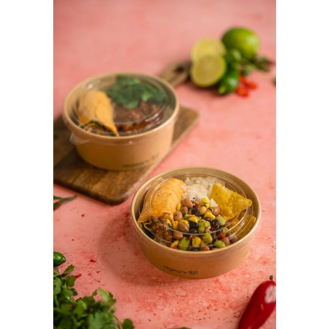 Vegware Round Food Containers Kraft 150-Series 750ml (300 Pack) - Image 2