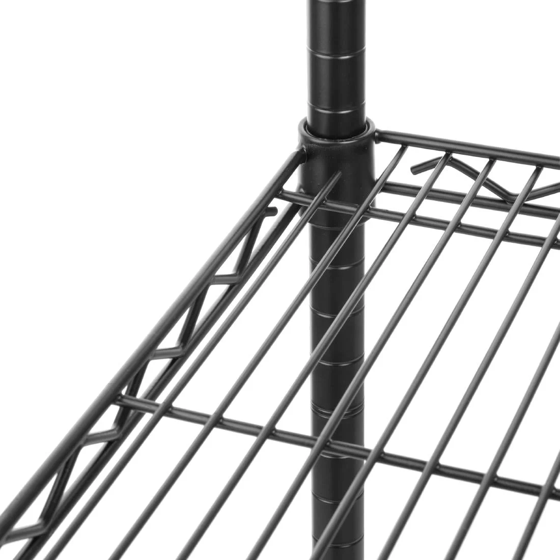 Nisbets Essentials Flat Pack 4 Shelf Unit Black Epoxy Coated - Image 6
