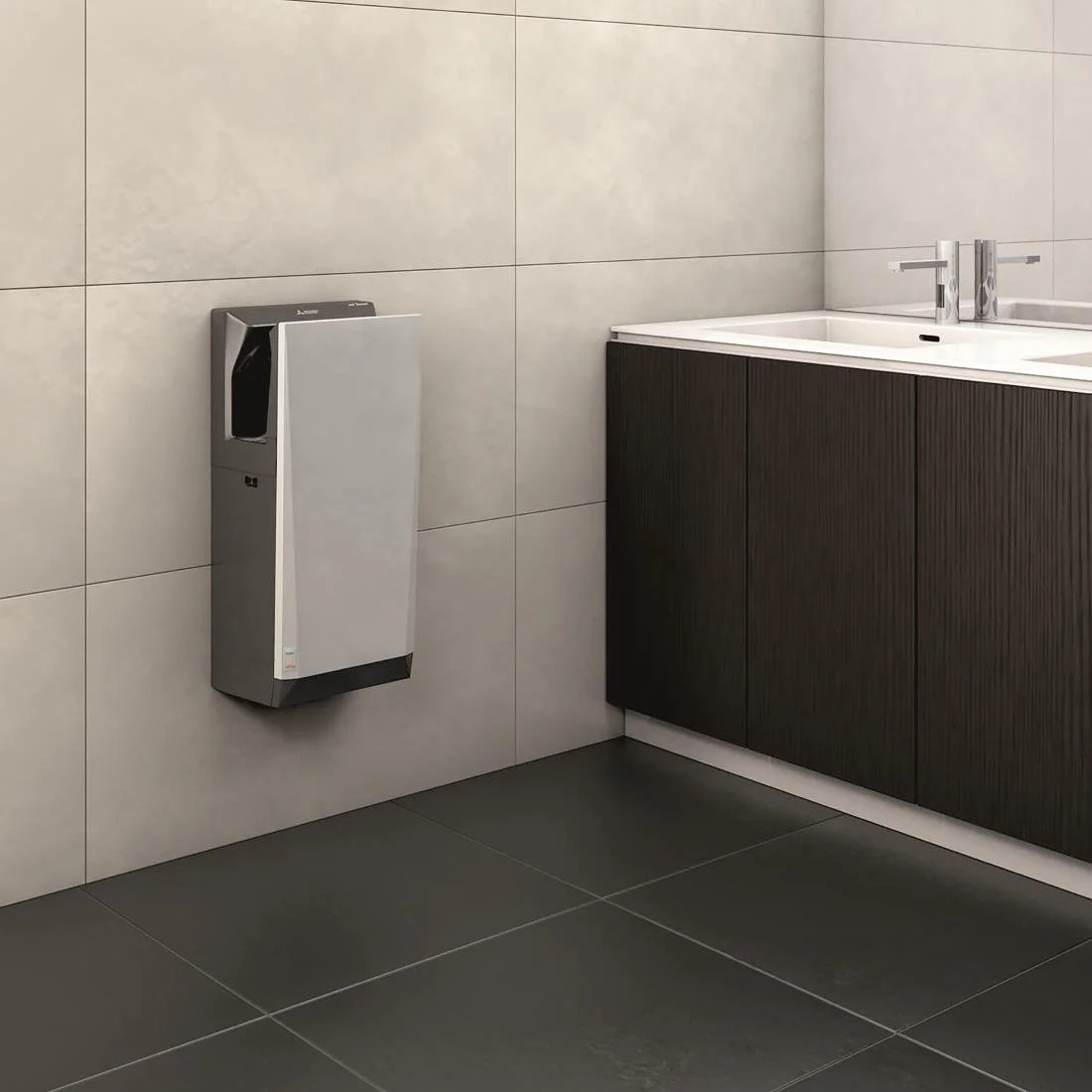 Mitsubishi Wave i01 Jet Towel Slim Heated Hand Dryer Black - Image 3