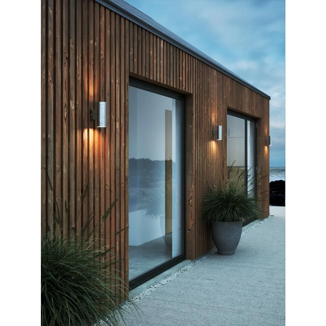 Nordlux Tin Maxi Double Outdoor Wall Light Galvanised - Image 3