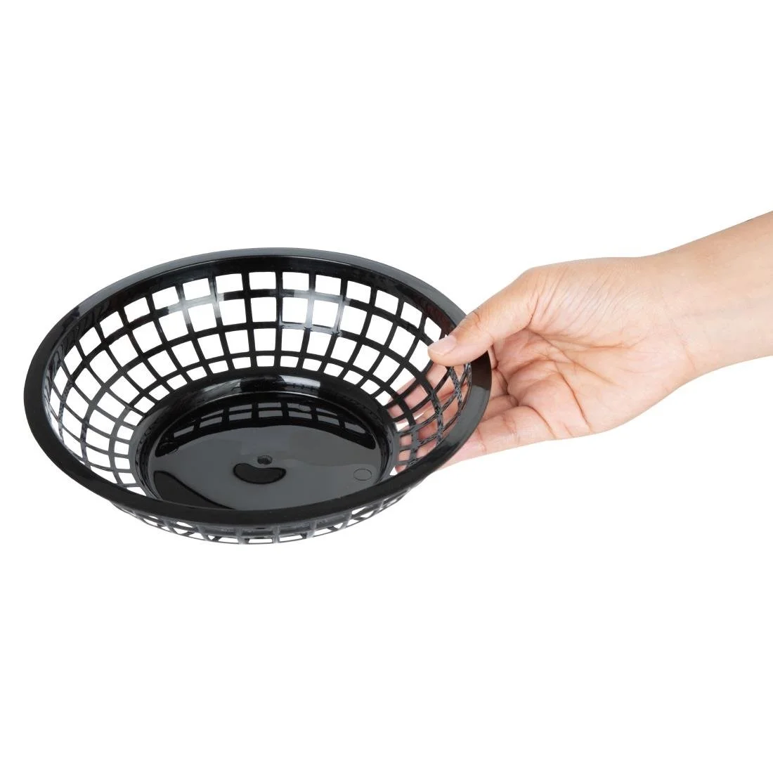 Olympia Kristallon PP Food Baskets Round Black 200x50mm (6 Pack) - Image 3