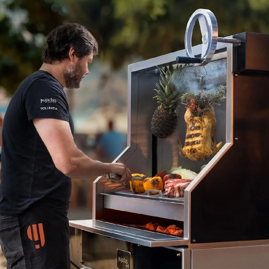 Pujadas Open Grill with Rod Bars and Mobile Cabinet 8581010B - Image 3