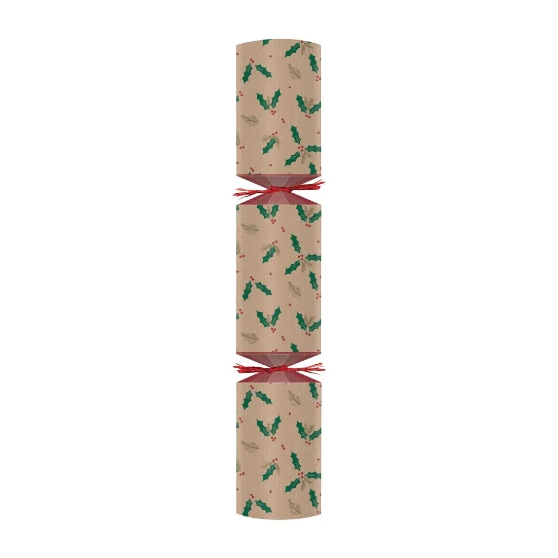Swantex Kraft Jolly Holly Christmas Cracker 10" (50 Pack)