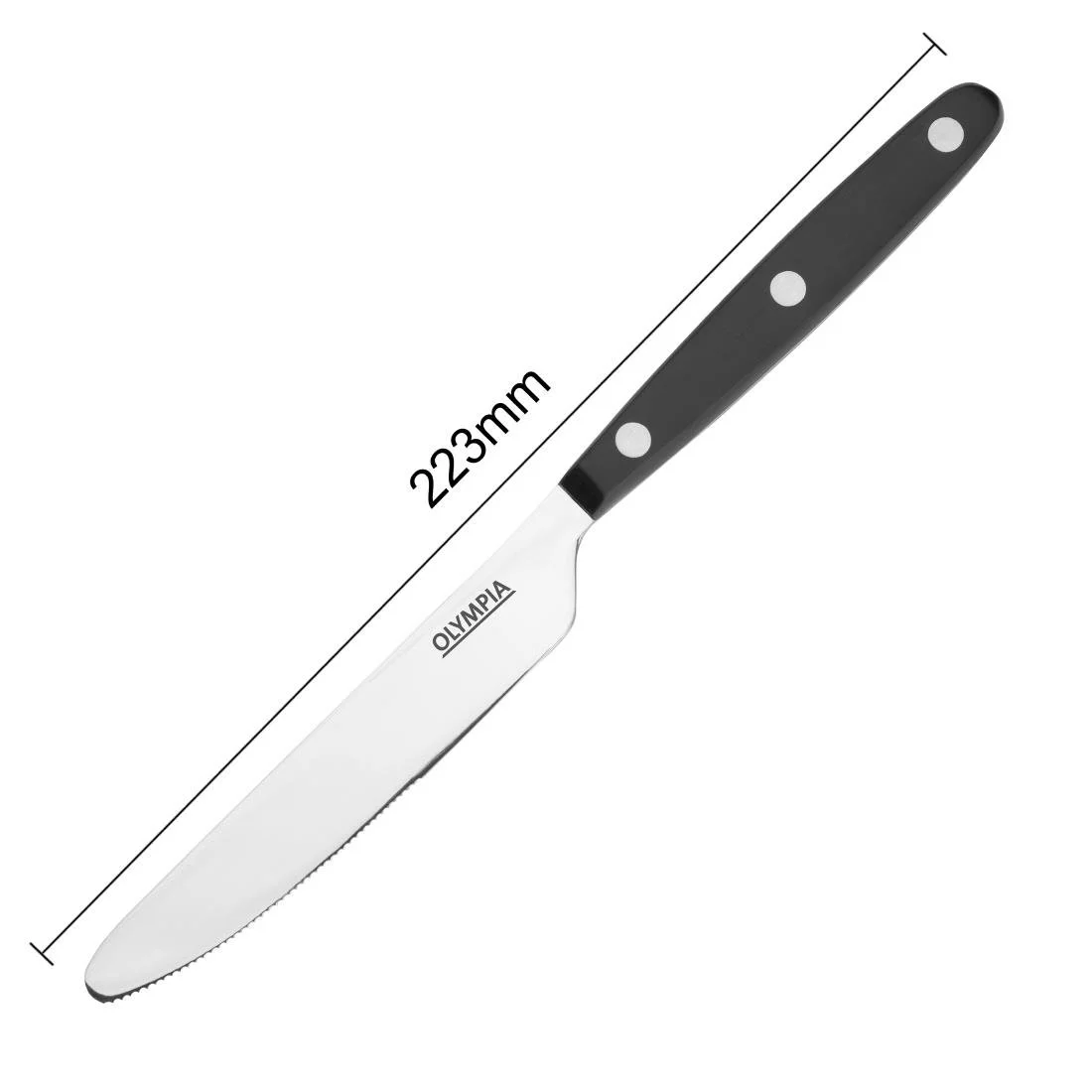 Olympia Taverna Table Knives with Black Handles (12 Pack) - Image 4
