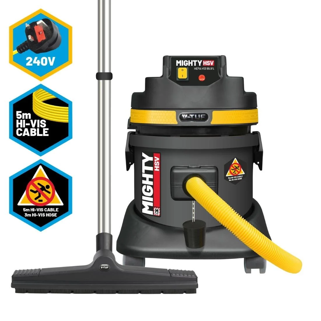 V-TUF M-Class Industrial Wet & Dry Vacuum Cleaner Mighty HSV 21L - Image 4