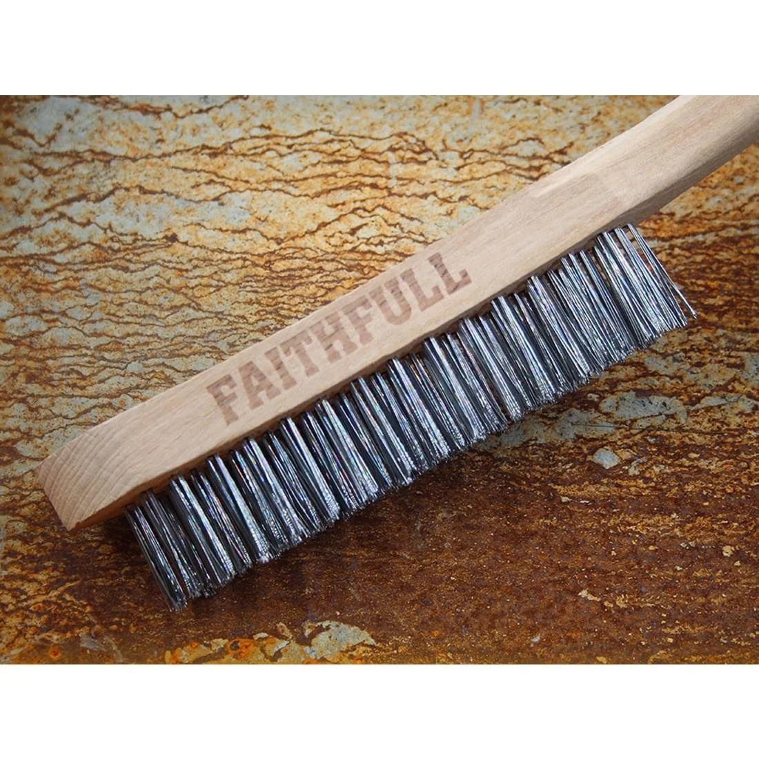 Faithfull Heavy Duty Wire Grill Brush 4 Row - Image 2