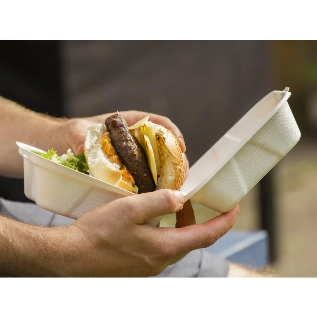 Vegware Nourish Moulded Fibre Burger Boxes 6" (500 Pack) - Image 3
