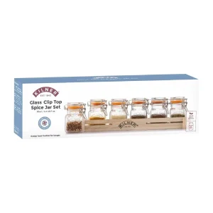 Kilner Glass Clip Top Spice Jar Set