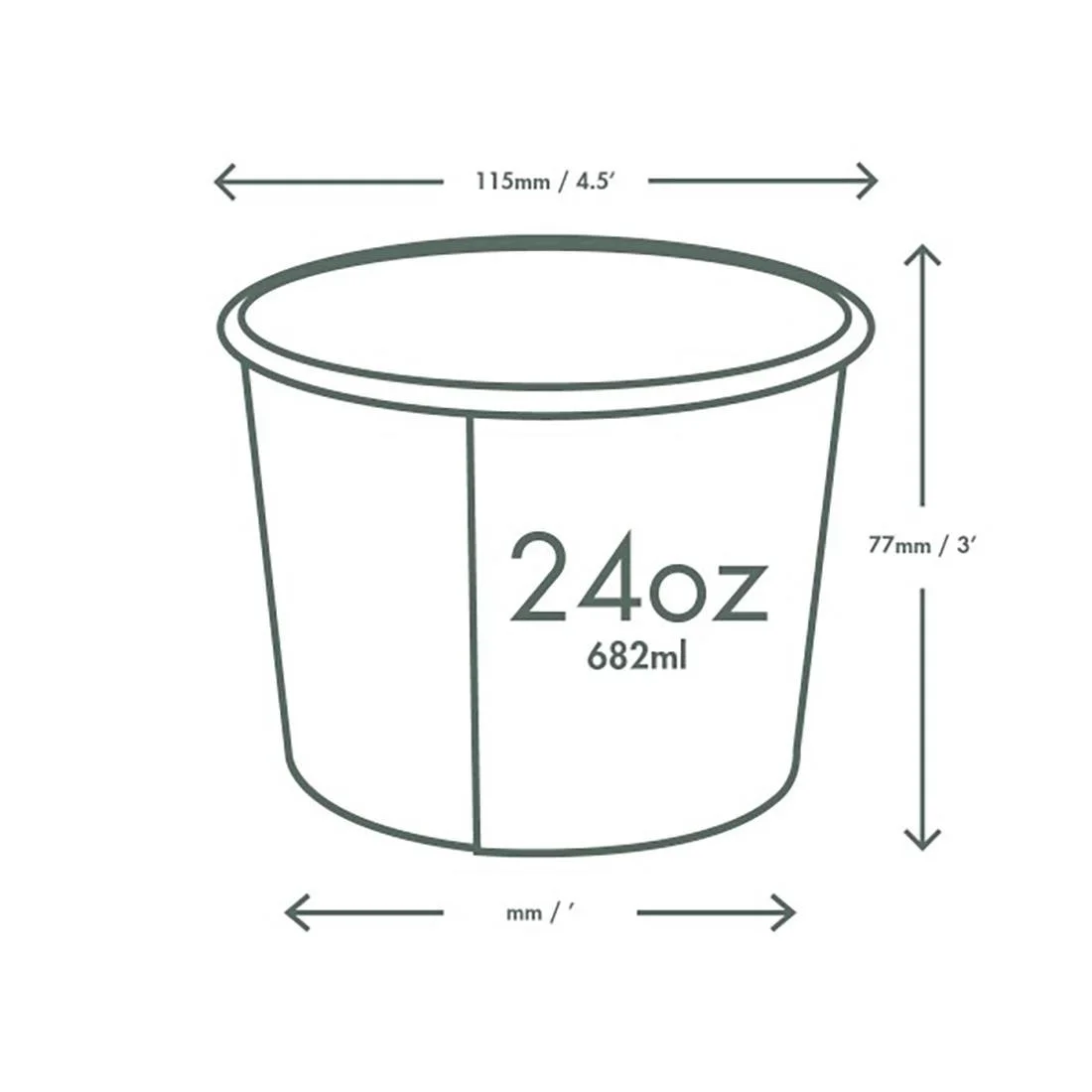 Vegware Soup Containers Green Tree 115-Series 682ml (500 Pack) - Image 3