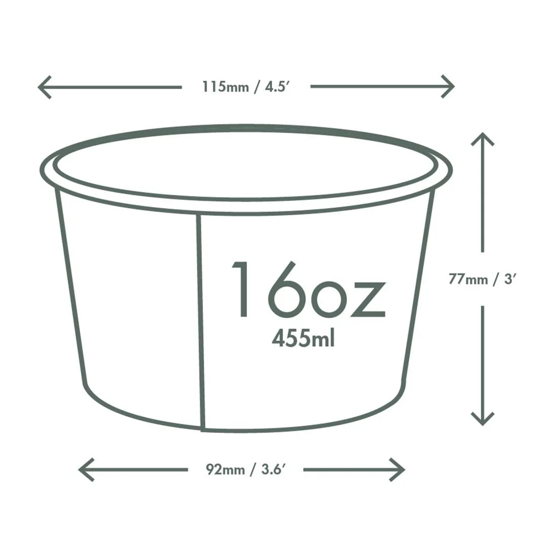 Vegware Soup Containers Green Tree 115-Series 455ml (500 Pack) - Image 2