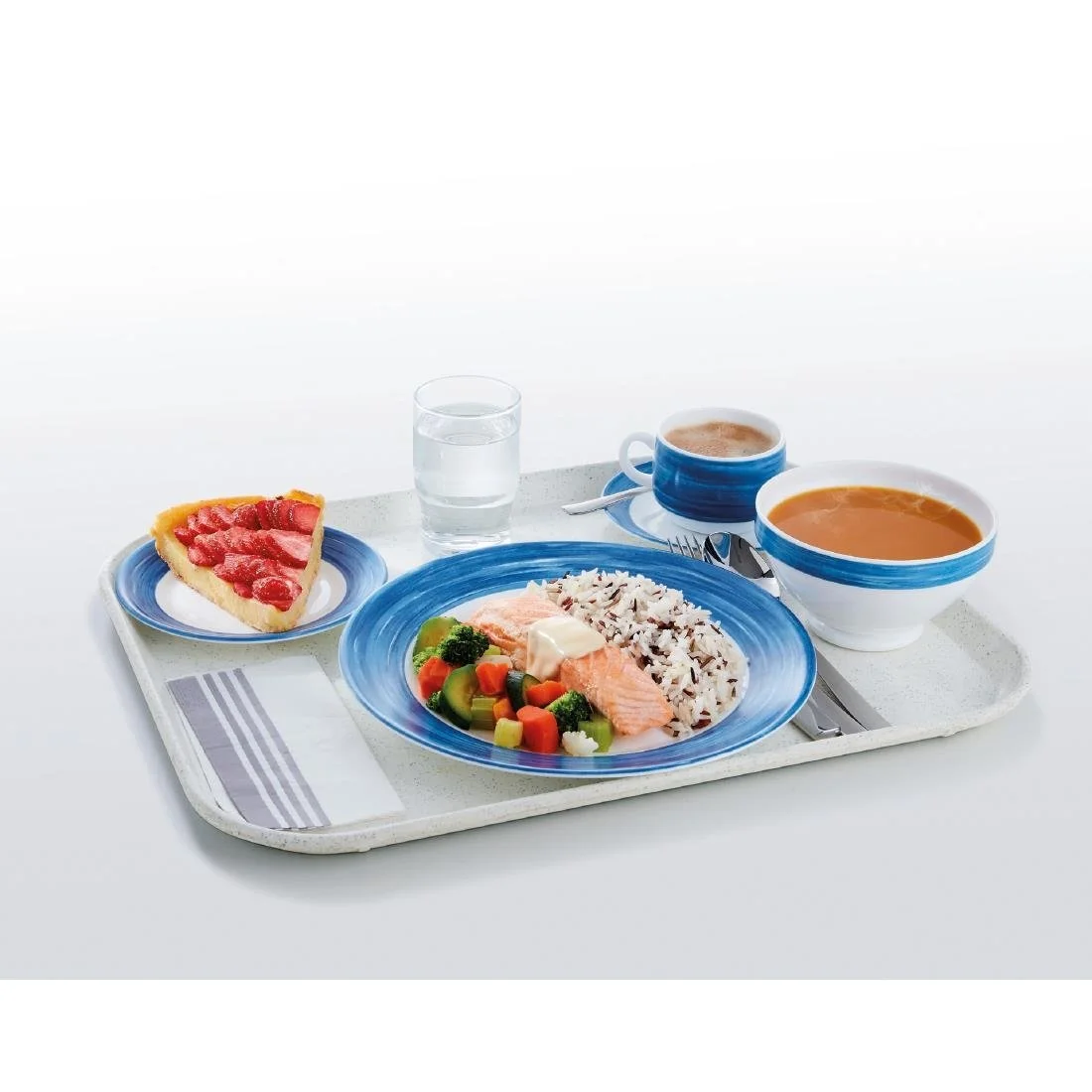 Arcoroc Brush Dessert Plates Blue 195mm (24 Pack) - Image 4