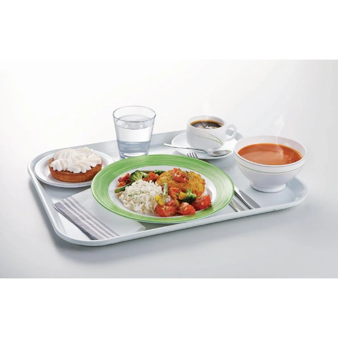 Arcoroc Brush Soup Plates Green 225mm (12 Pack) - Image 3