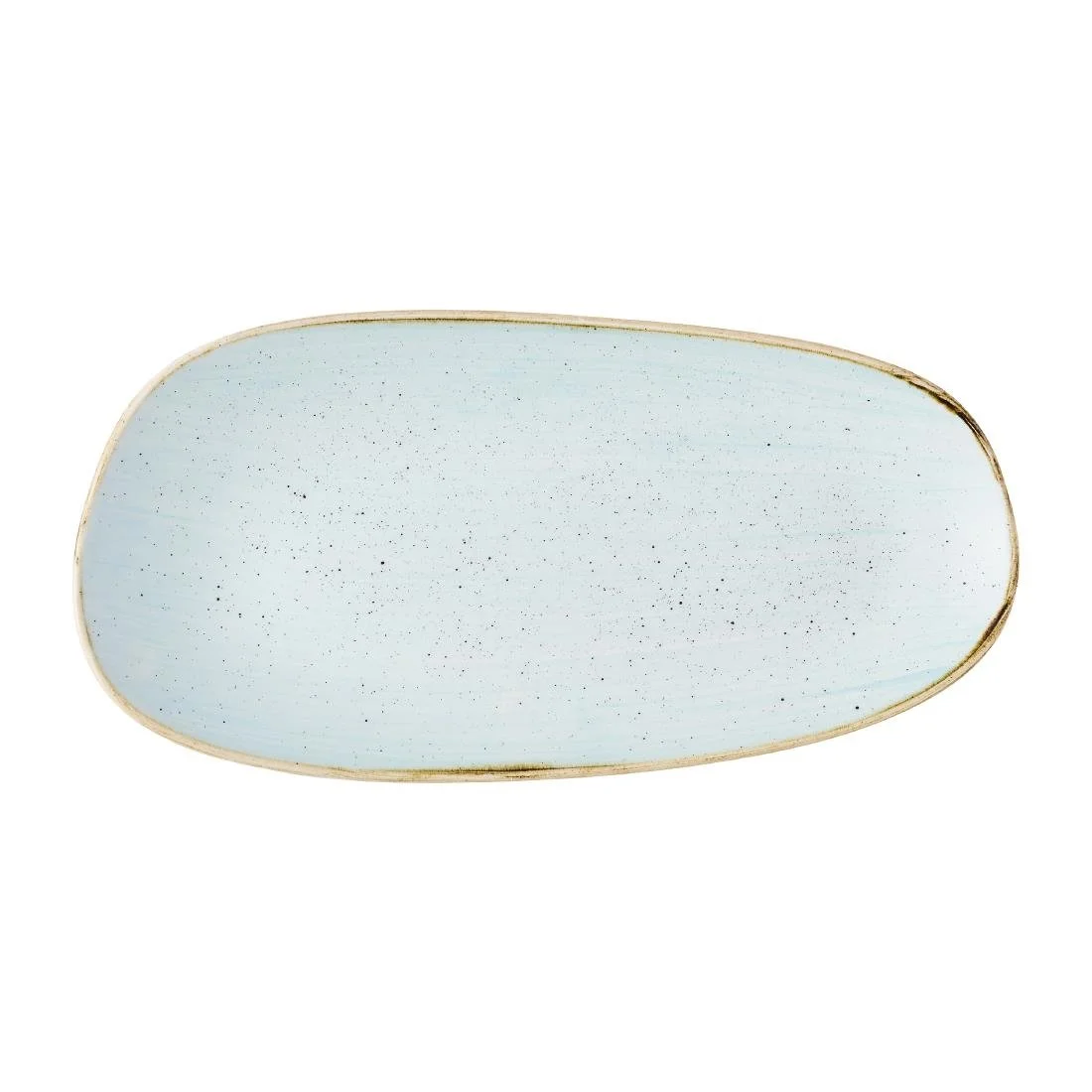 Churchill Stonecast Opal Oblong Plates Duck Egg Blue 300x150mm (12 Pack) - Image 1