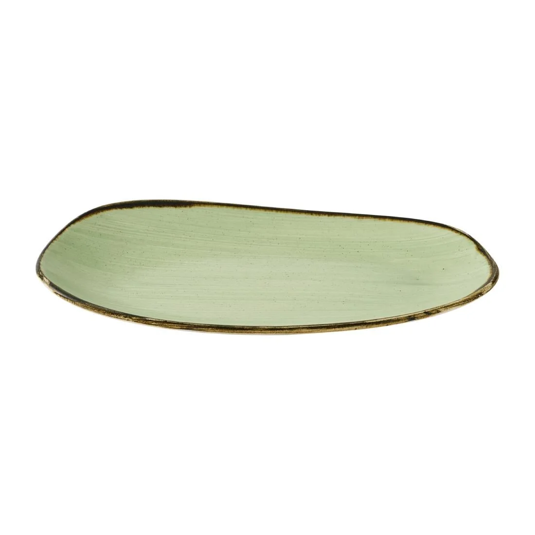 Churchill Stonecast Opal Oblong Plates Sage Green 260x150mm (12 Pack) - Image 2