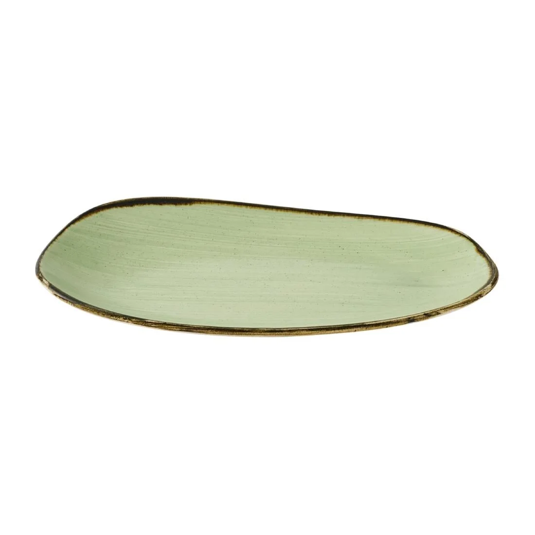 Churchill Stonecast Opal Oblong Plates Sage Green 220x130mm (12 Pack) - Image 2