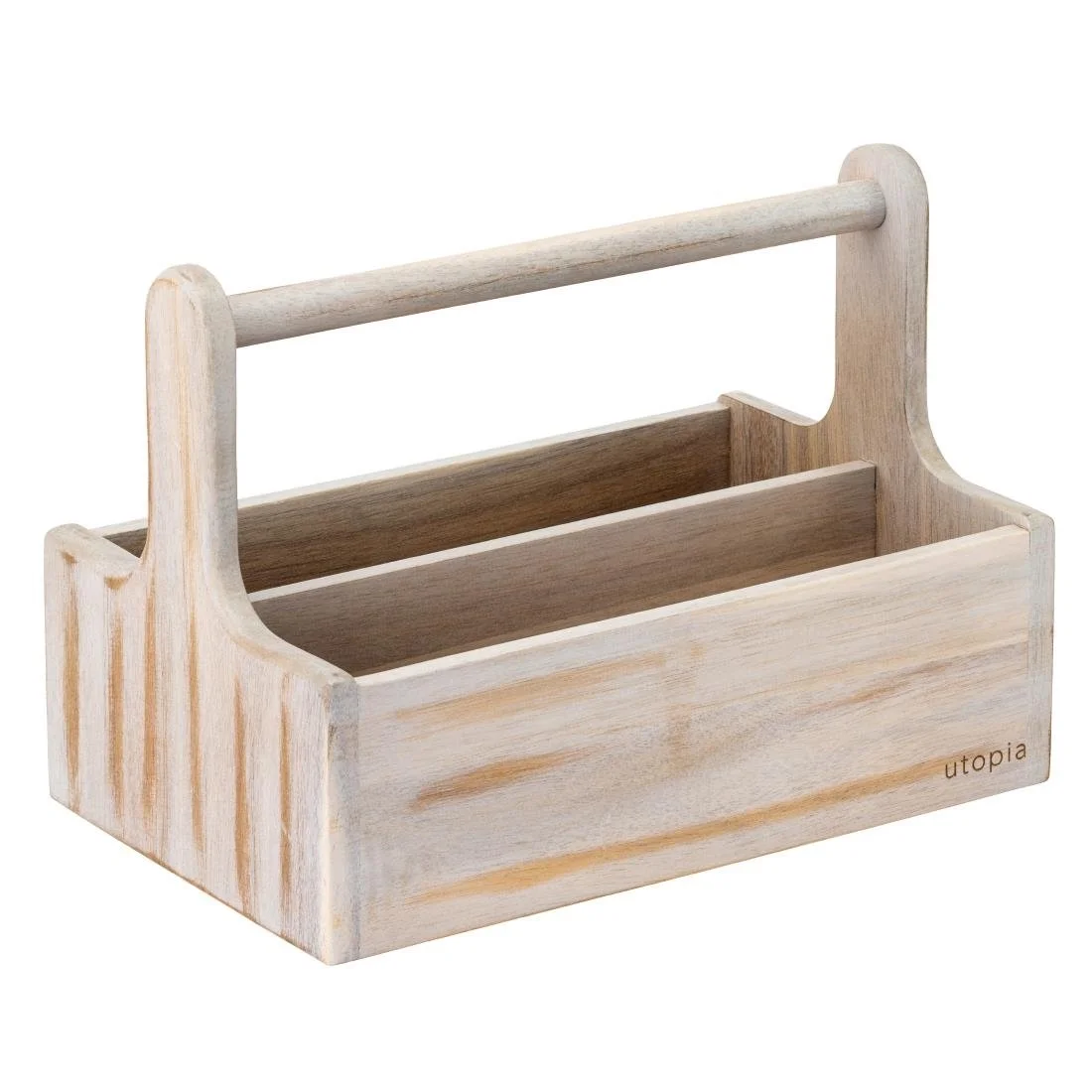 Utopia Large Wooden Table Caddy White (2 Pack)