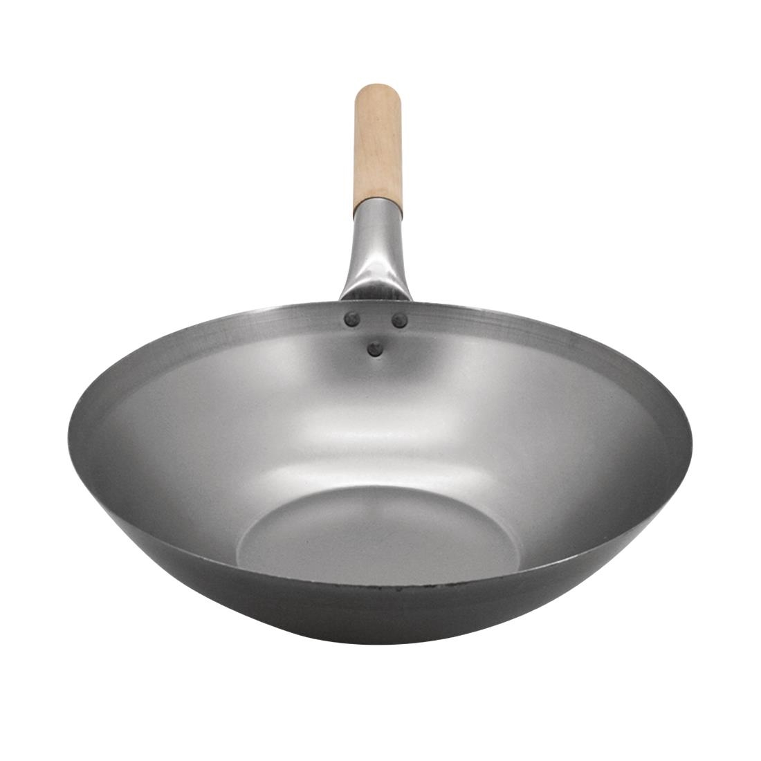 Vogue Mild Steel Wok Flat Base 330mm