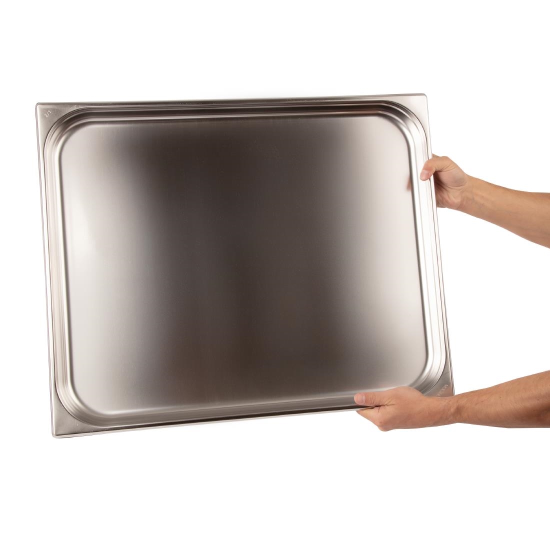 Vogue Stainless Steel 2/1 Double Size Gastronorm Pan 40mm