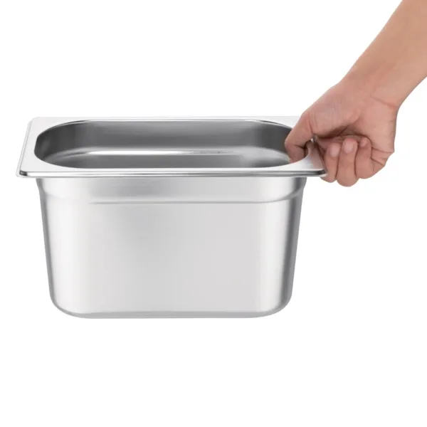 Vogue Stainless Steel 1/4 Gastronorm Pan 150mm