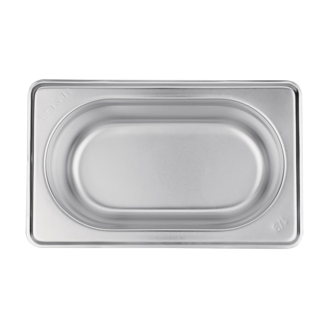 Vogue Stainless Steel 1/9 Gastronorm Pan 65mm