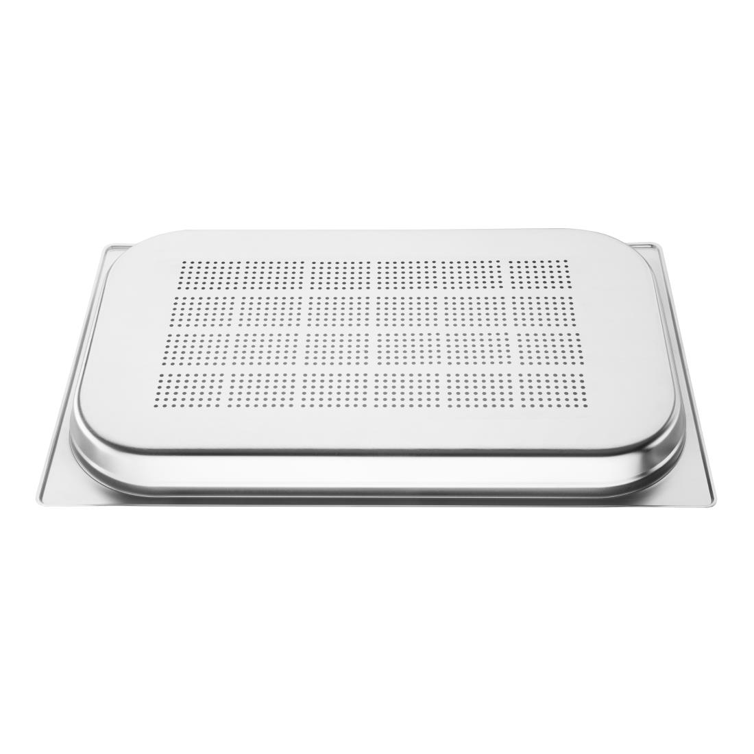 Vogue Stainless Steel Perforated 1/1 Gastronorm Pan 40mm