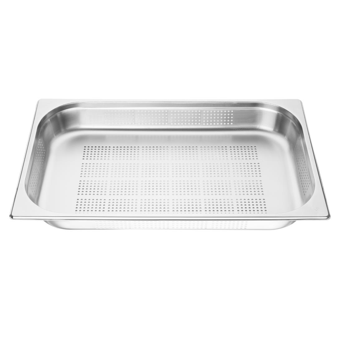 Vogue Stainless Steel Perforated 1/1 Gastronorm Pan 65mm