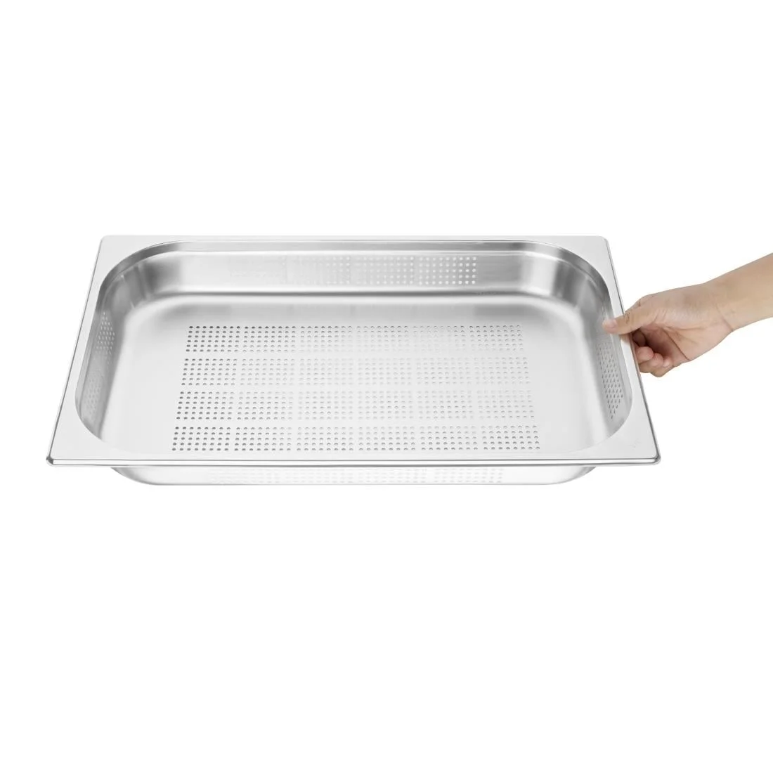 Vogue Stainless Steel Perforated 1/1 Gastronorm Pan 65mm - Image 5