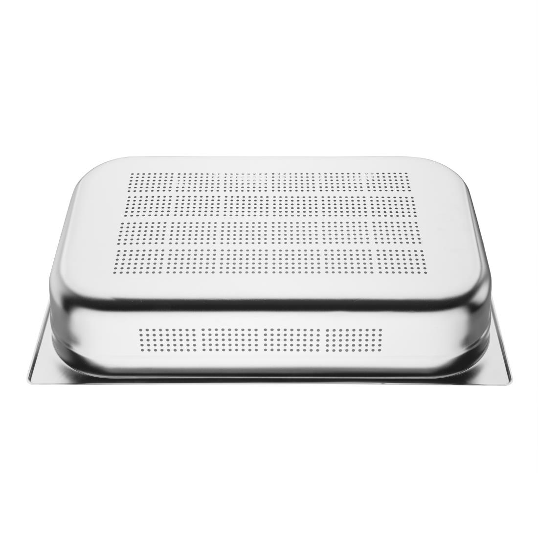 Vogue Stainless Steel Perforated 1/1 Gastronorm Pan 100mm