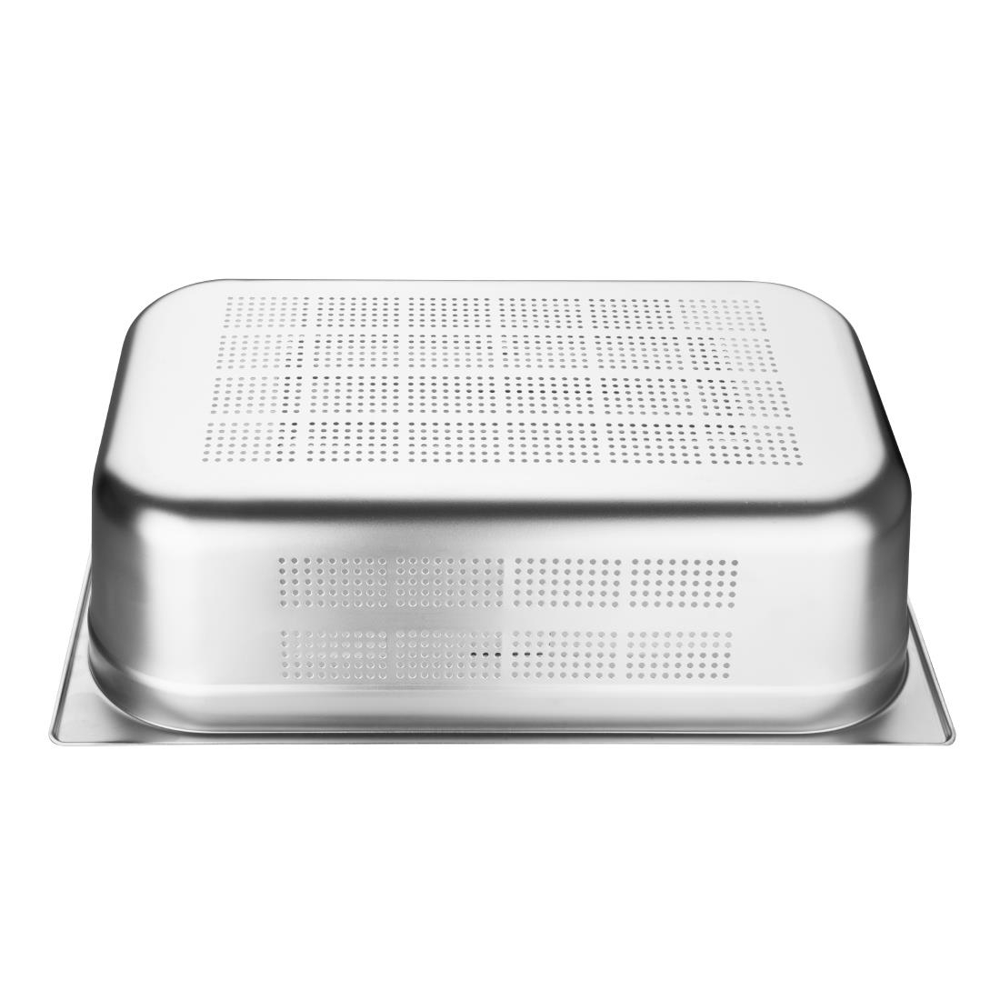 Vogue Stainless Steel Perforated 1/1 Gastronorm Pan 150mm