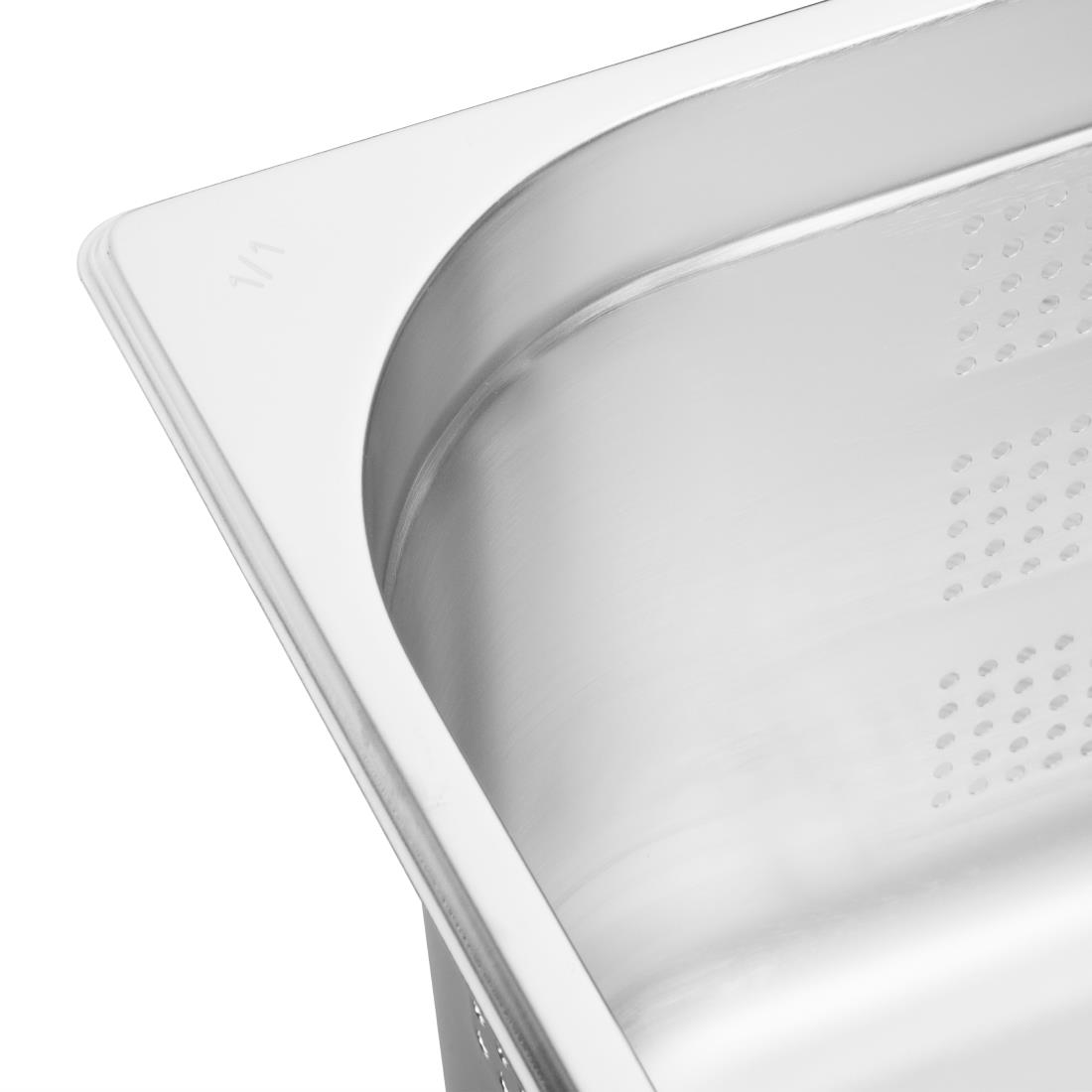 Vogue Stainless Steel Perforated 1/1 Gastronorm Pan 200mm