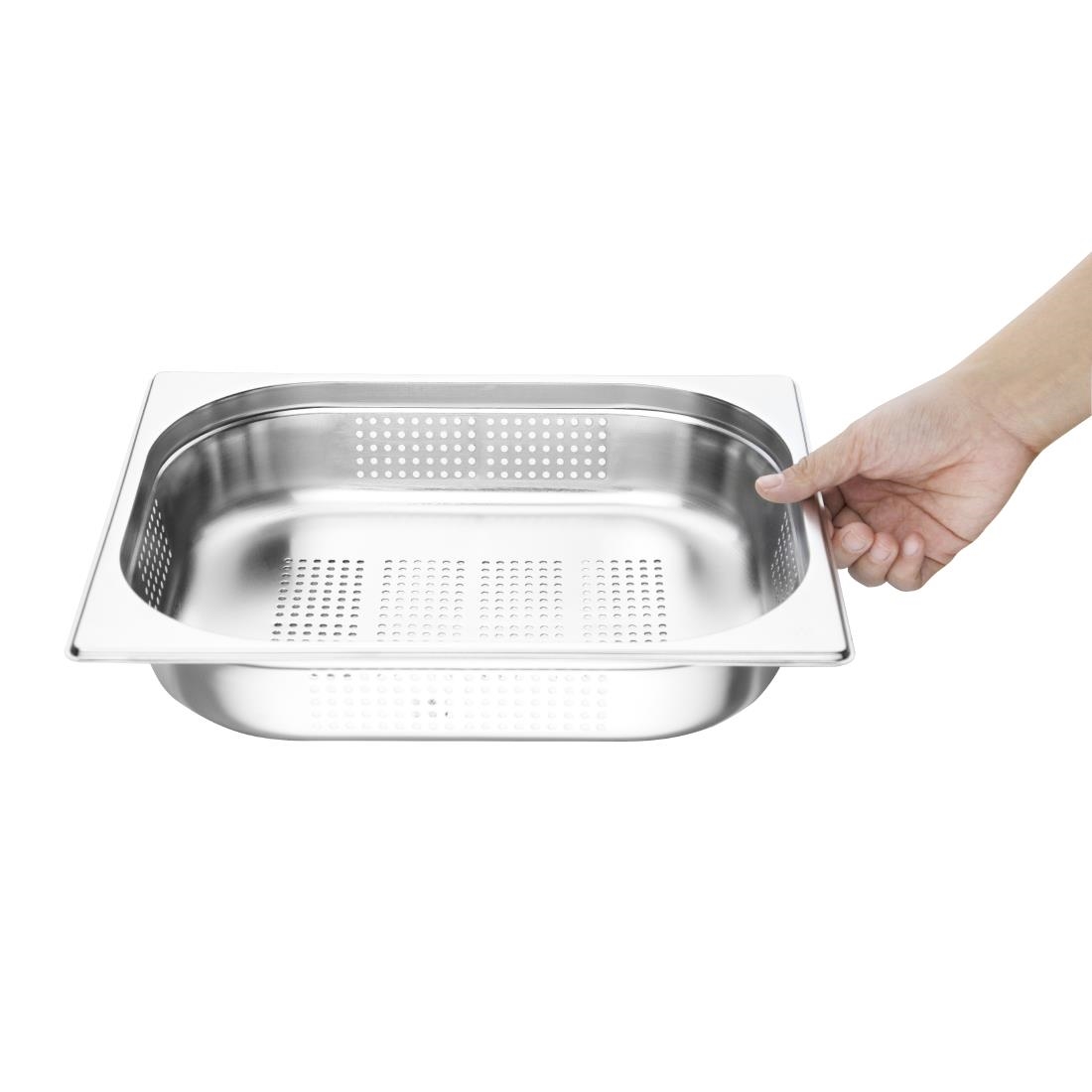 Vogue Stainless Steel Perforated 1/2 Gastronorm Pan 65mm