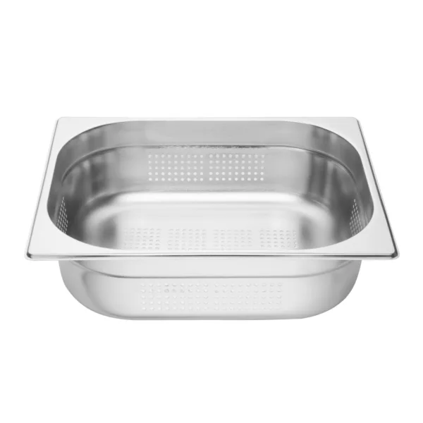 Vogue Stainless Steel Perforated 1/2 Gastronorm Pan 100mm