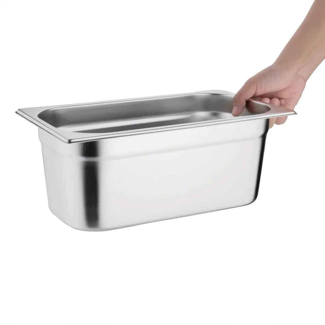 Vogue Stainless Steel 1/3 Gastronorm Pan 100mm - Image 5