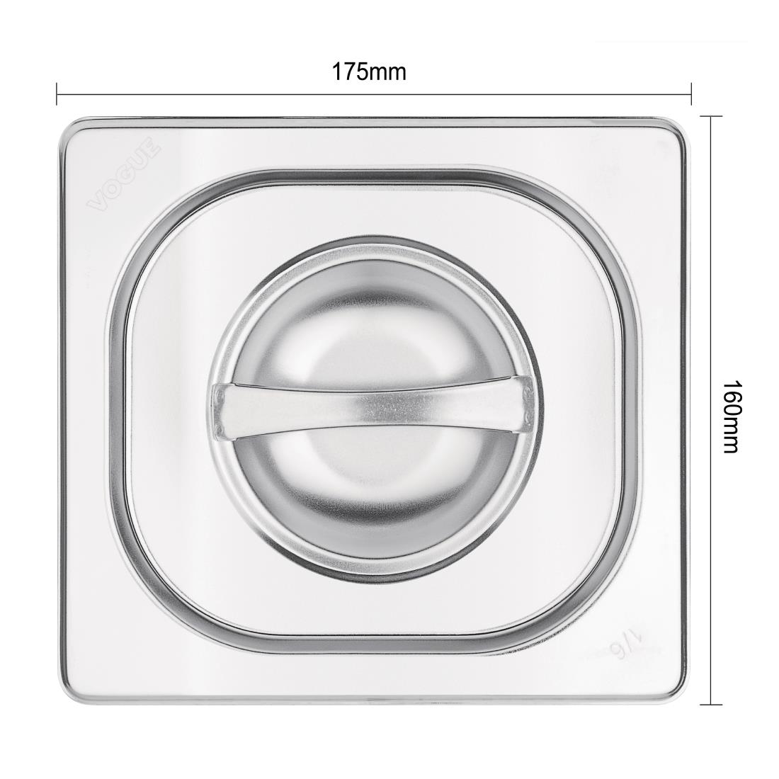 Vogue Stainless Steel 1/6 Gastronorm Lid