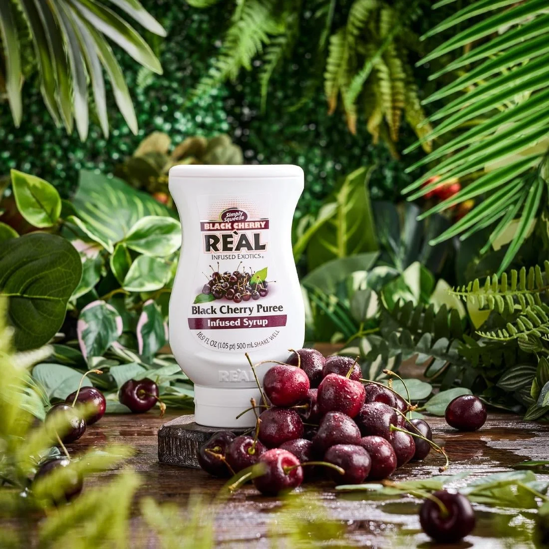 Re'al Black Cherry Puree Infused Syrup 500ml - Image 2