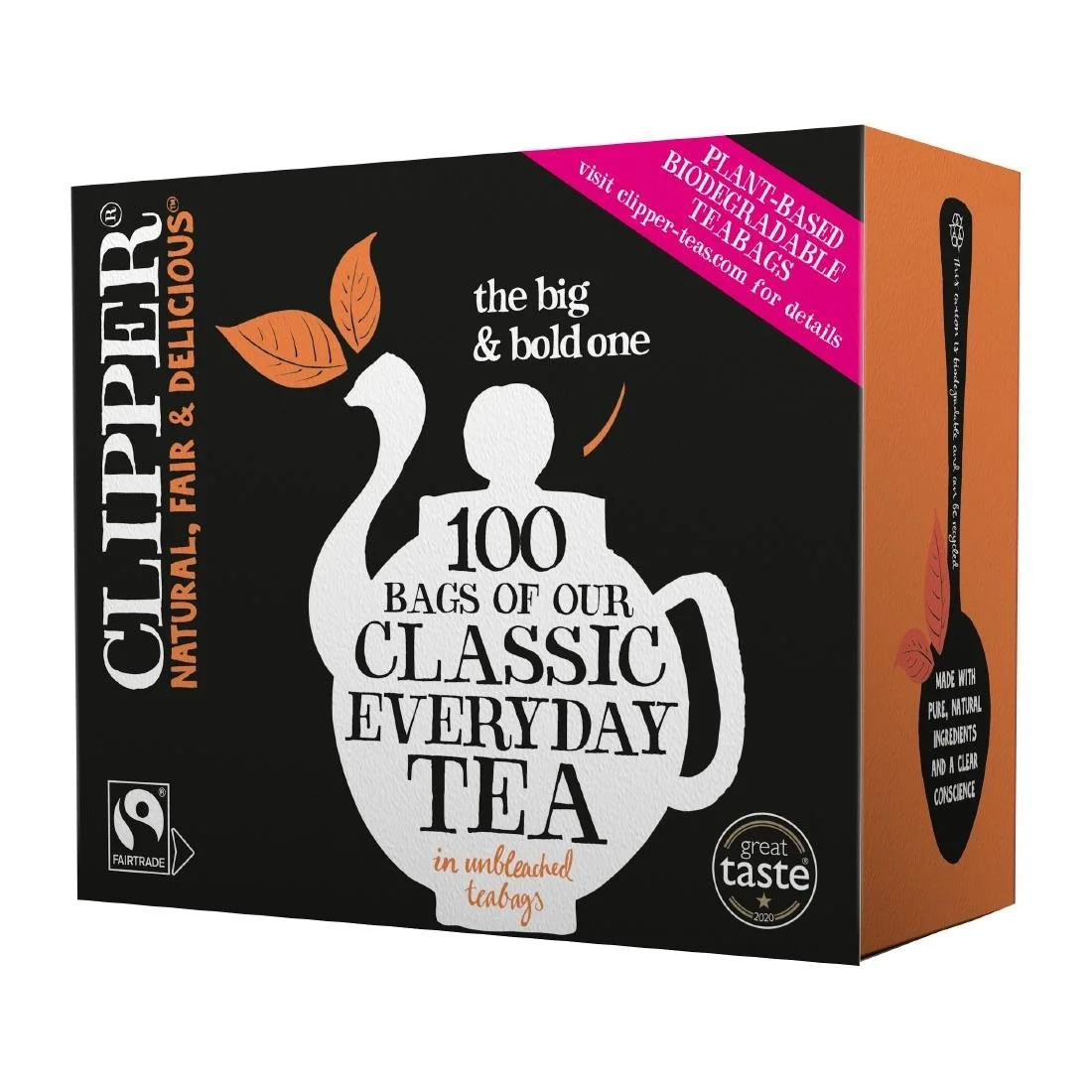 Clipper Fairtrade Classic Everyday Black Teabags - Envelope, String & Tag (250 pack) - Image 1