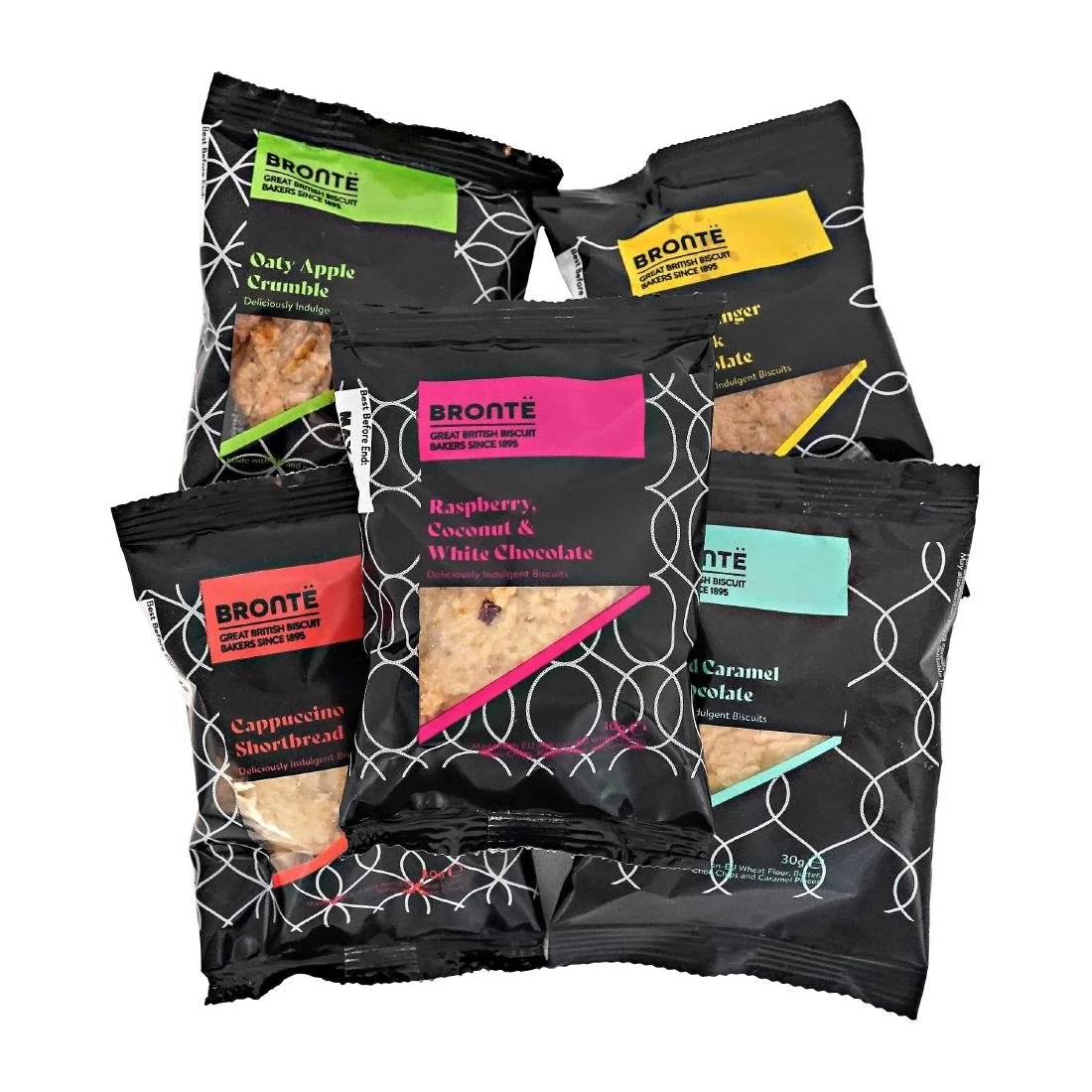 Bronte Luxury Mini Packs Assorted Biscuits 5 Varieties 30g (100 Pack) - Image 1